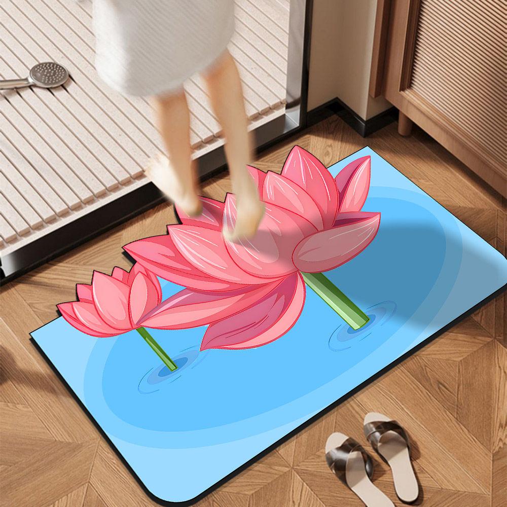 Bathroom Door Absorbent Mat Quick Drying Mat Dirt Resistant and Non Slip Bathroom Mat