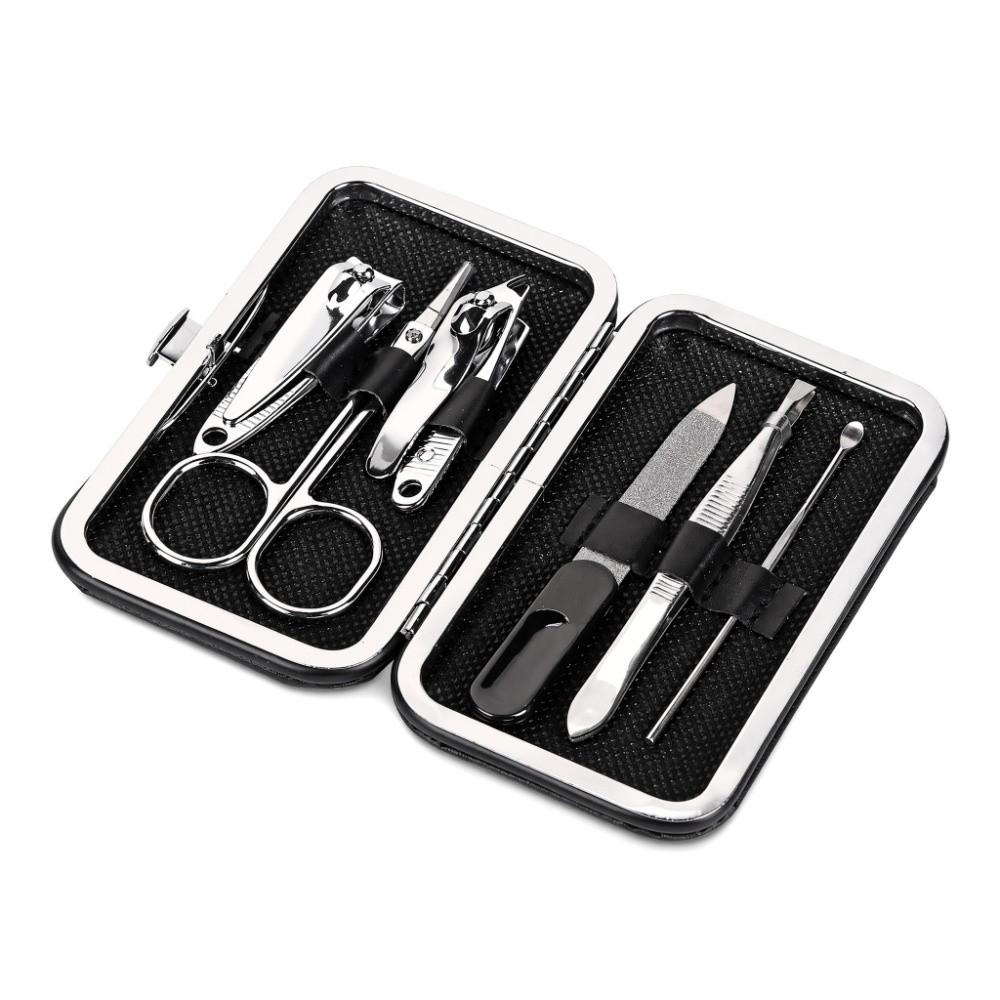 Set di Tagliaunghie Portatile da 6 Pezzi Costruzione Metallica Strumento per Pedicure Uso Professionale