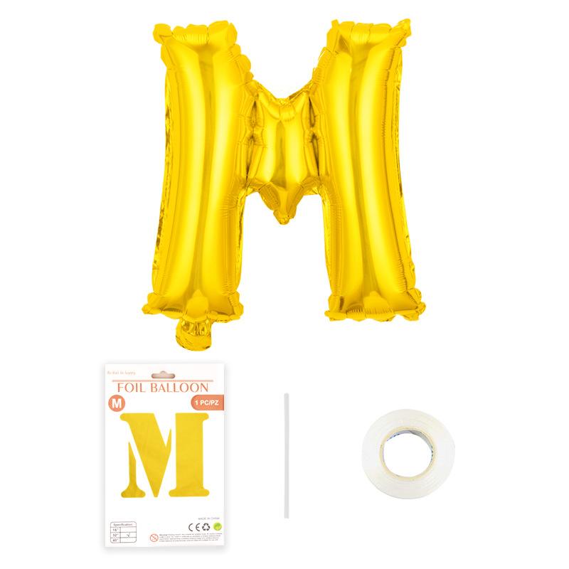 Independent Paper Card Packaging 16-Inch English Letter Aluminum Film Balloon Birthday Party Decoration Arrangement Aluminum Foil Balloon