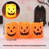Halloween jack-o'-lantern candles, 6 pieces, watermelon-shaped candles suitable for Halloween stage decoration, festive atmosphe