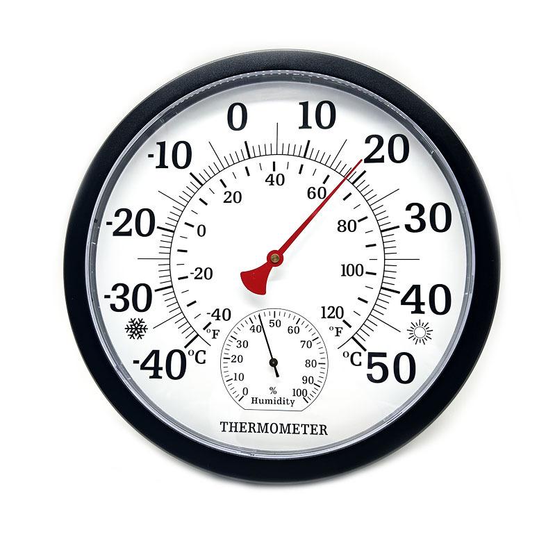 

TH9250P-25CM Temperature and Humidity Meter Black Shell Euro Disk Color Red Needle