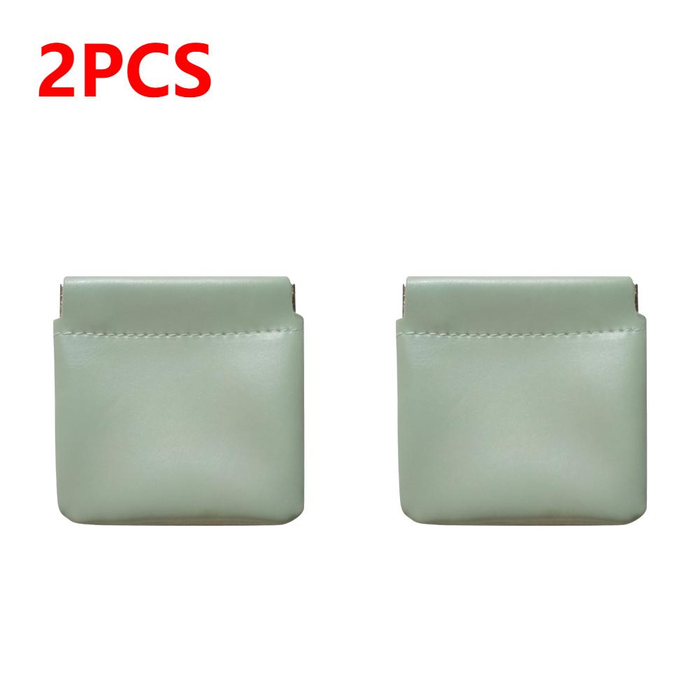 PU Leather Cosmetic Pouch Jewelry Storage Bag Self-Closing Portable Travel Bag Versatile Headphones Keys Storage Organizer Purse