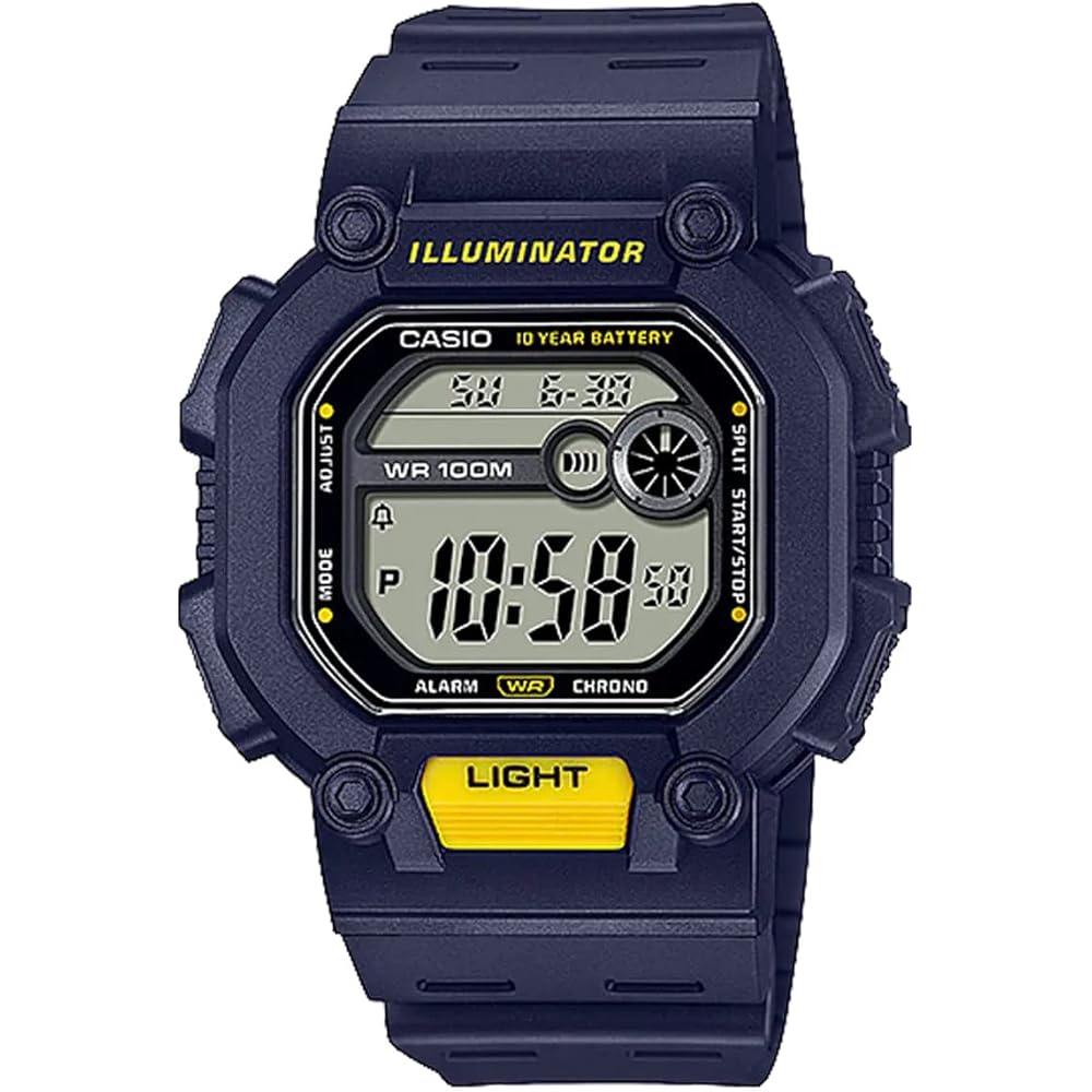 Casio Standard Digital Watch W-737H-2AV Men s Navy Color Water Resistant Sports Watch
