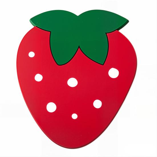 

Cartoon Fruit Coaster Heat-Resistant Non-Slip PVC Drink Mat Multipurpose Table Mats Cute Pineapple Avocado Design Mat for Cups Mugs Kitchen Desk Decor Strawberry