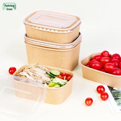 Disposable Kraft Paper Lunch Box with Lid