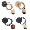 Vintage Solid Wood E27 Lamp Holder Hanging DIY Accessories Pendant Lamp Screw Socket Adjustable Wire Lampshade Base