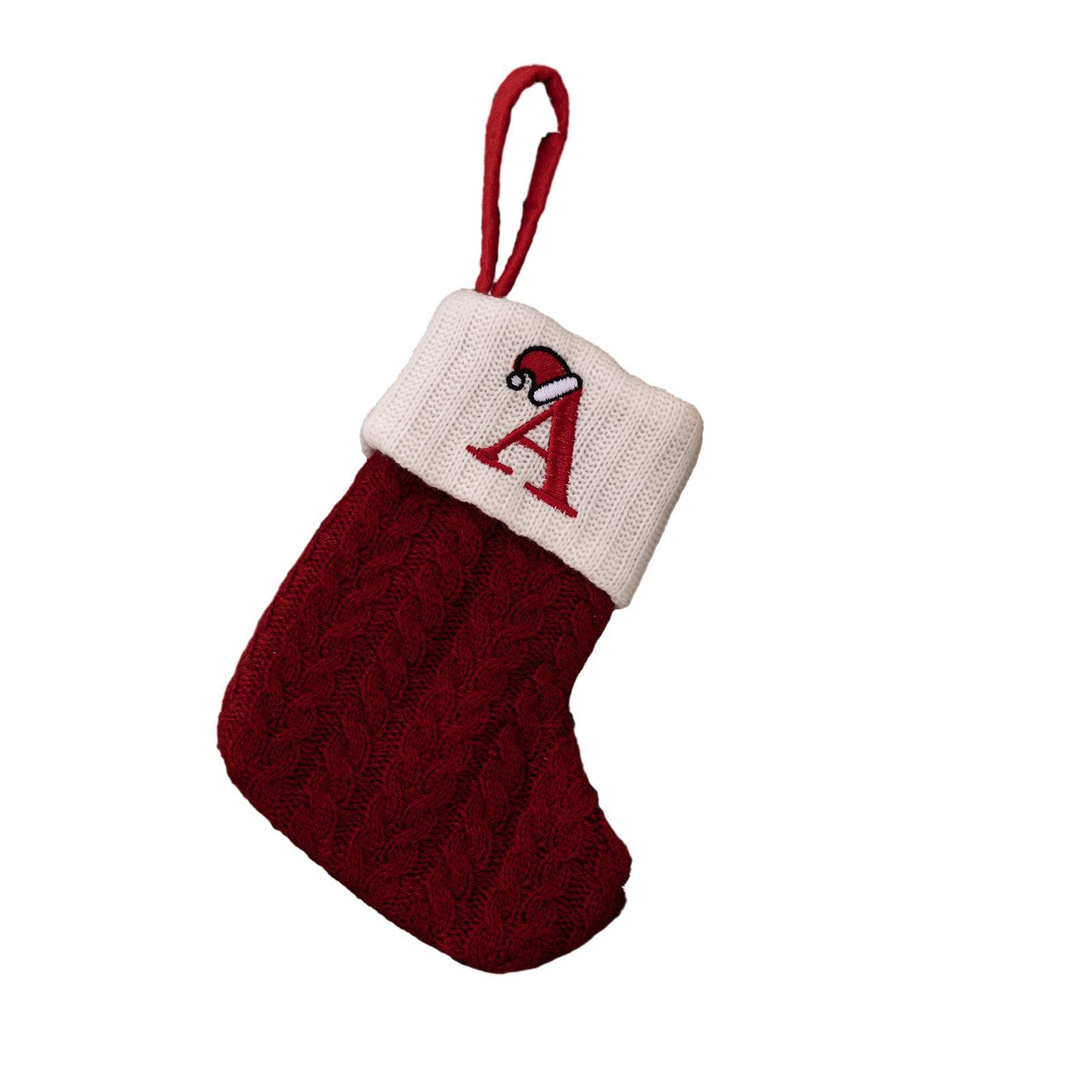 

Alphabet Christmas Stocking Christmas Tree Decorating Knitted A