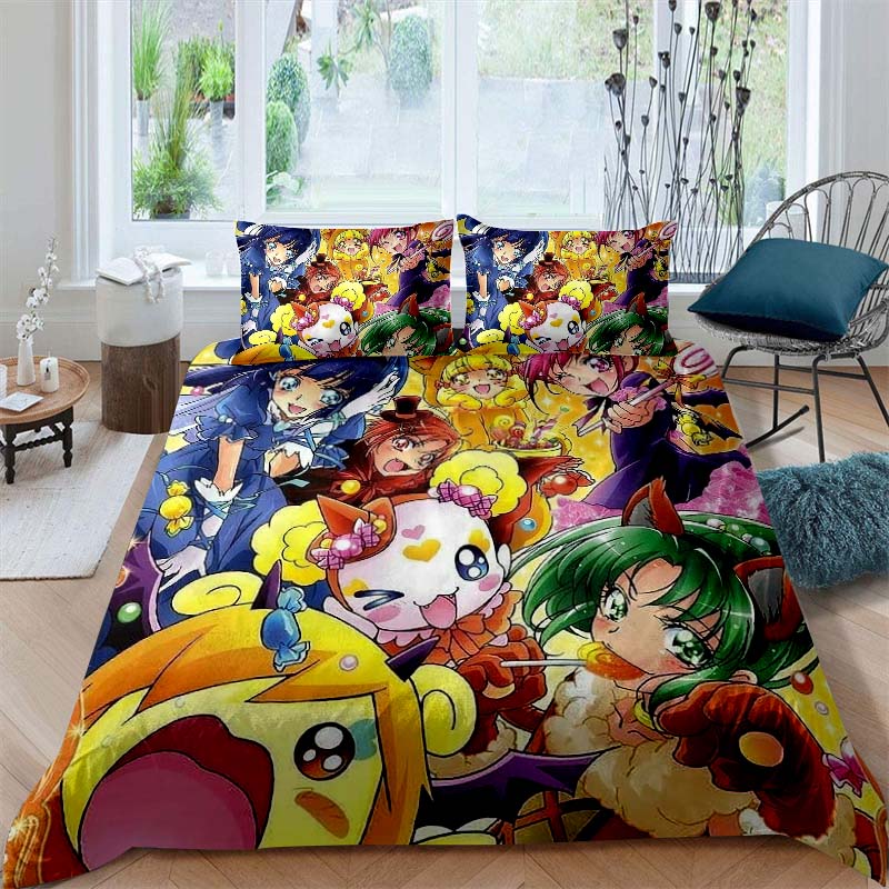 2026 New Pretty Cure Themed Duvet Covers and Pillowcases – Perfect for Single, Double, Queen, and King Beds – Holiday Gifts