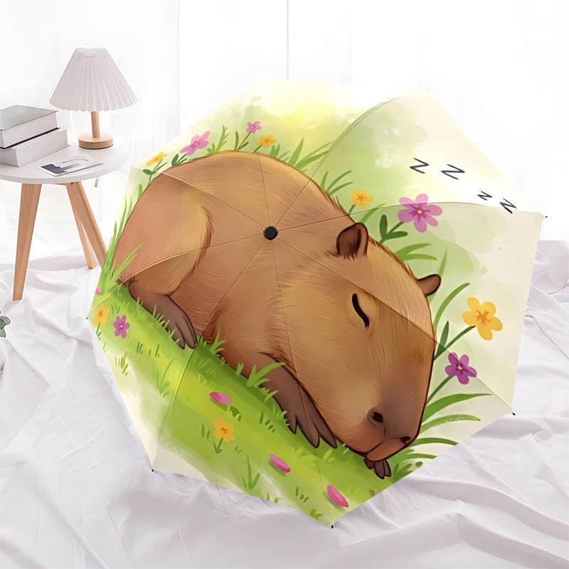 1pc Capybara, Sleepy Automatic Open/Close Umbrella - Compact Travel Umbrella, Gift for Birthdayyy251208176
