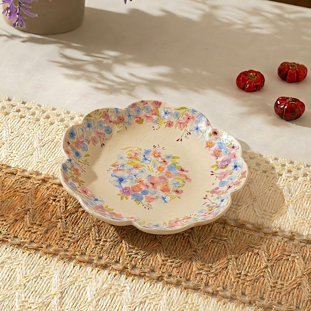 Frosted Plate Household Vegetable Plate Hotel High Value Plate Dessert Tray Creative Western Food Plate Disc