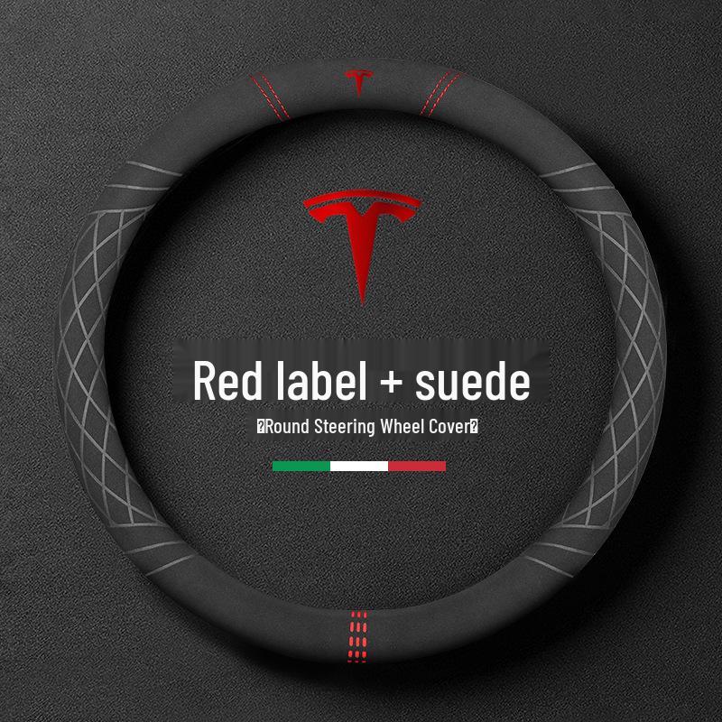 Tesla Model Y/3 Suede Steering Wheel Cover - Car-Specific Design