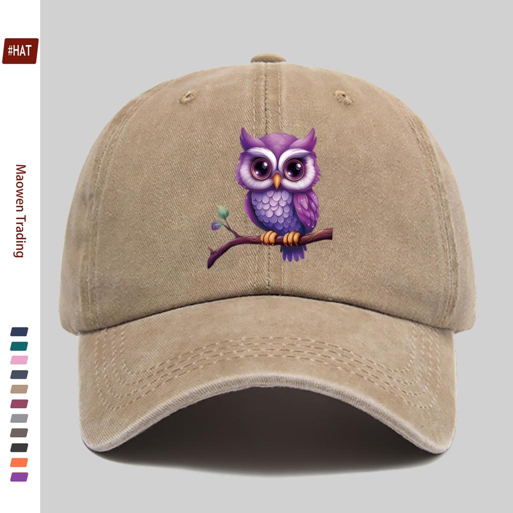 Pc Fashion Cute Cartoon Owl Design Baseball Cap Adjustable Papa Hat for Streetwear Beach Party and Casual Outings