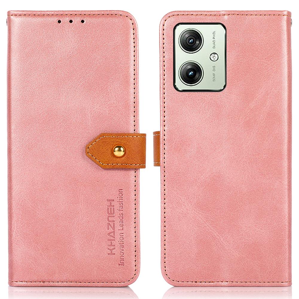 

For Motorola Moto G64 5G/G54 Power 5G Wallet Case Stand Leather Phone Cover Rose Gold