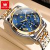 OLEVS Watches for Men Original Quartz Man Watch 24 Hour Moon Phase 30M Waterproof Chronograph Men's Wrist Watches 2892