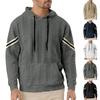 Men's Lightweight Hooded Jacquard Panel Pullover Sweatshirt Casual Sports Commute.