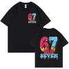 Lustige Sechs Sieben 67 Meme T-Shirts Herren Damen Kleidung Harajuku Y2k Mode T-Shirt Sommer Hohe Qualität Baumwolle Übergroße T-Shirts