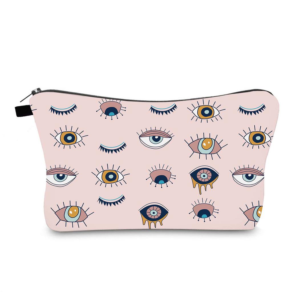 Evil Eyes Print Pattern Portable Women Travel Storage Bag Toiletry Organize Cosmetic Bag Waterproof Female MakeUp Bag