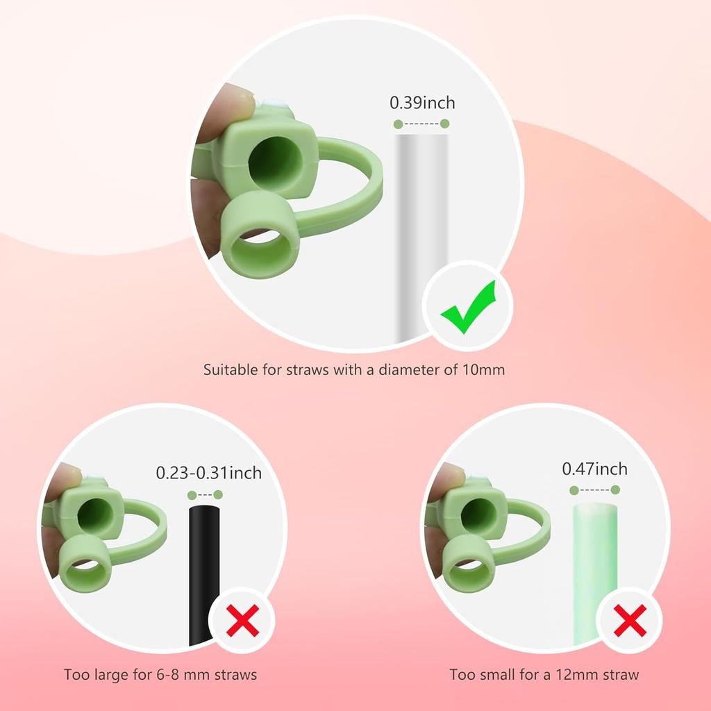 6 PCS Cat Straw Cover Protector Reble Drinking Accessories Silicone Cat Paws Straw Topper Compatible with 10 mm Straws