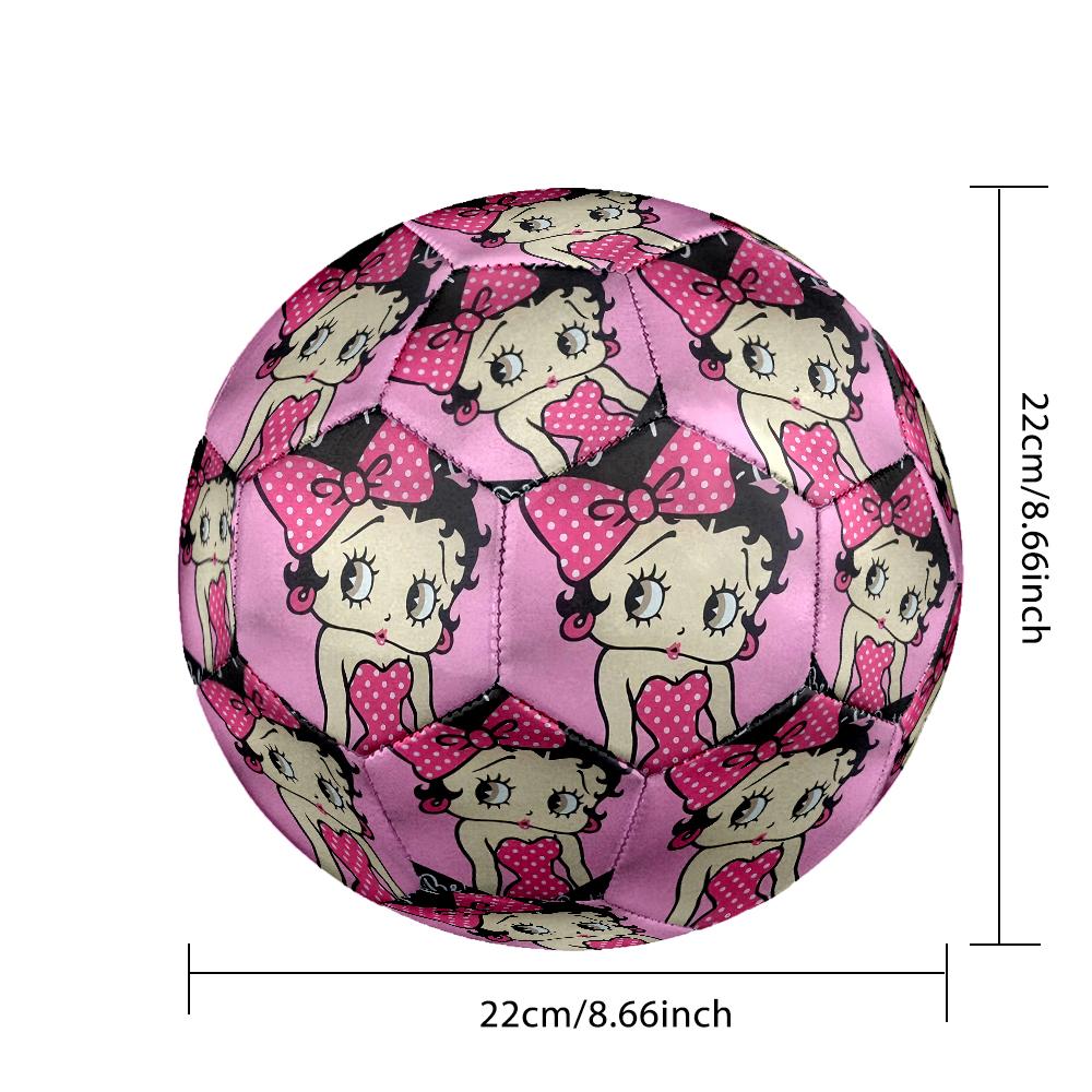 1pc Betty Boop Design Soccer Ball, Standard Football Size 5 for Training Competition Outdoor Sports, Unique Present