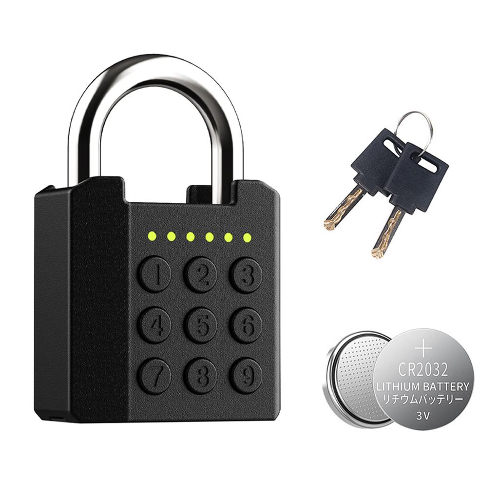 Smart Dormitory Cabinet Lock with 2 Key Electronic Password Lock IP65 Waterproof Fingerprint Padlock for Safety Bag Box Drawer