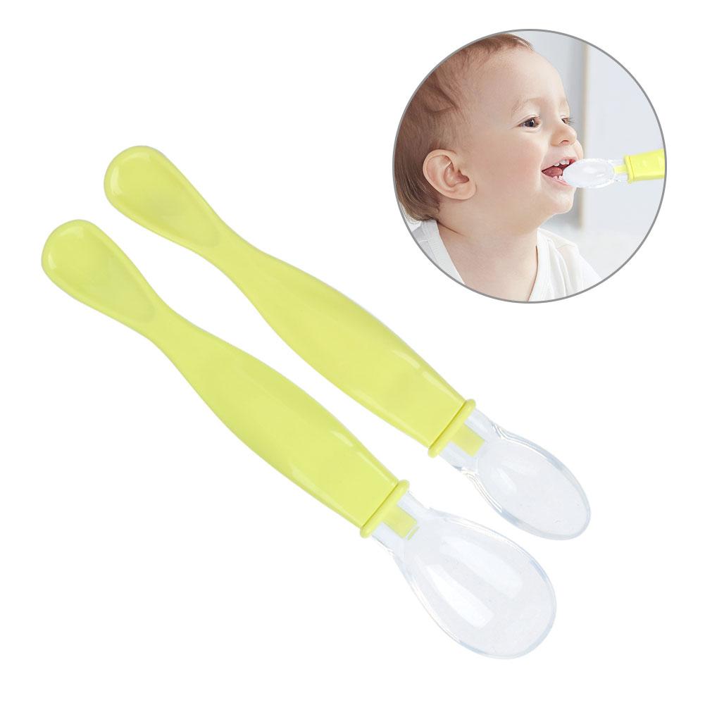 2pcs Baby Spoons Food Grade Silicone Spoons with Soft Tips Infant Feeding  Spoon Baby Utensils