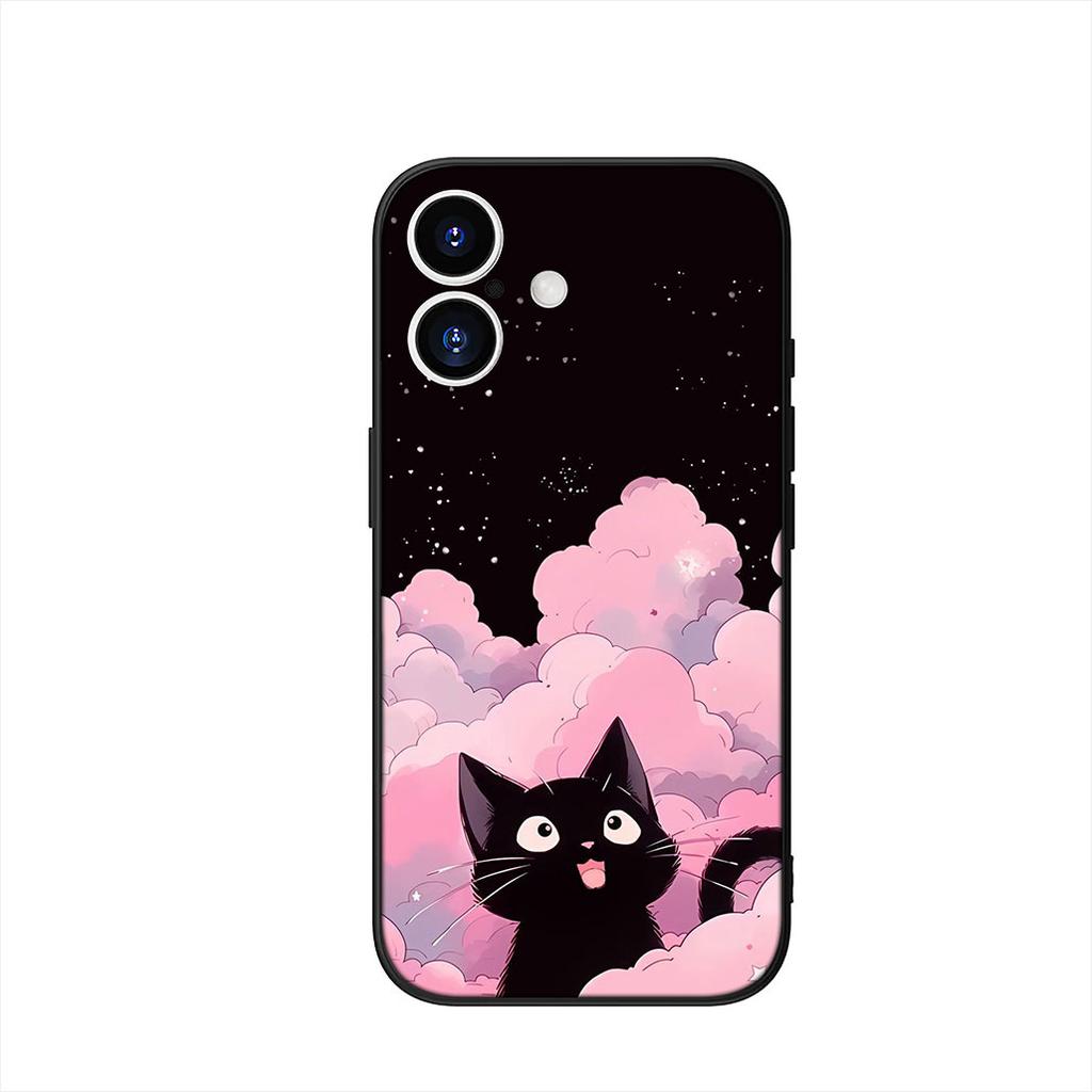 Cartoon Kitten Cat Meow Phone Cover Case for Apple iPhone 16 15 14 Plus 13 12 Mini 17 Pro Max + 16E Air 16+ ProMax Casing