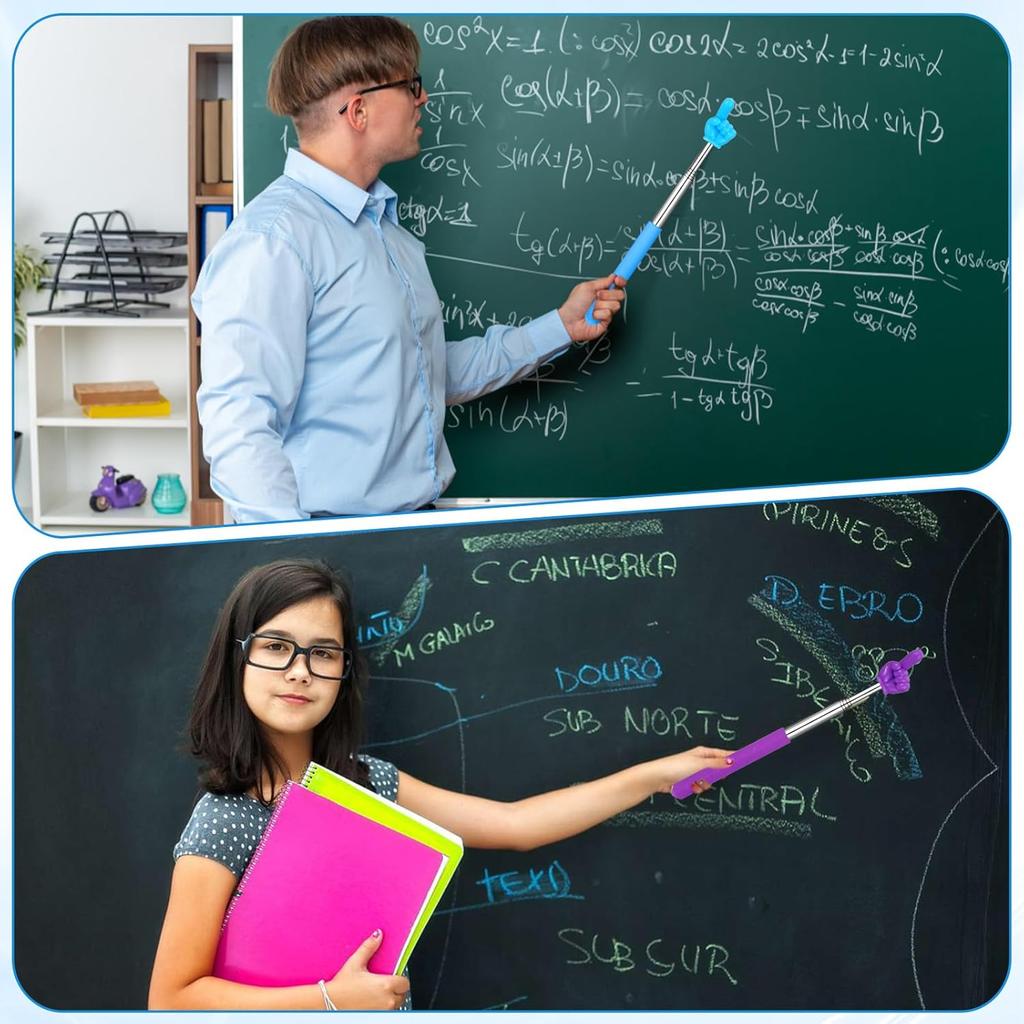 4 PCS Retractable Teacher Pointer Sticks, Extendable Hand Pointer Finger Pointers Stick Mini Retractable Classroom Pointers Hand PointerStick,