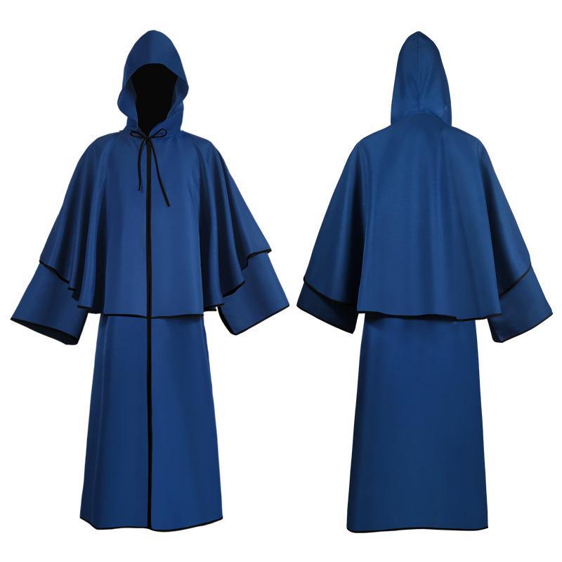 Pelerină Medievală Multicoloră cu Glugă pentru Cosplay - Costum Grim Reaper/Vrăjitor