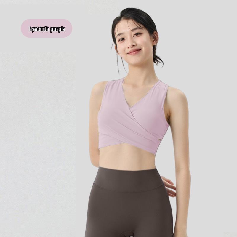 

Женский кросс-бордерный спортивный бюстгальтер-халтер с нагрудными вкладышами - топ для йоги с перекрестной шнуровкой, глубокий V-образный вырез, красивая спина, дизайн без рукавов L