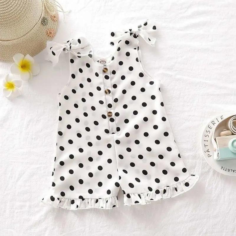 

Toddler Girls Polka Dot Chiffon Romper, Spaghetti Strap, Ages 1-7 80 белый