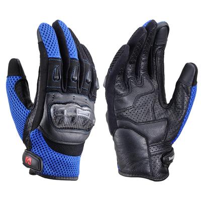 Daytona Motorcycle Gloves Palm Genuine Leather Carbon Protector Smartphone Compatible Carbon Mesh Gloves Blue XL Size 25967 Spring/Summer (Goat