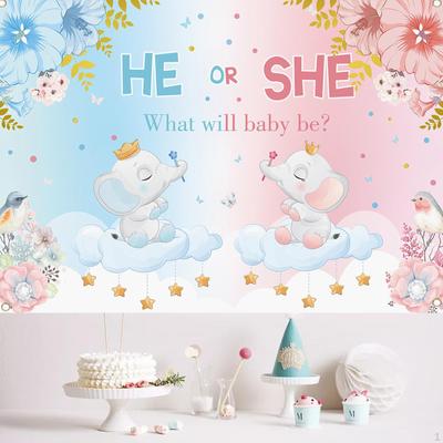 Gender Reveal Backdrop Baby Shower Banner Lovely Party Photography Background for