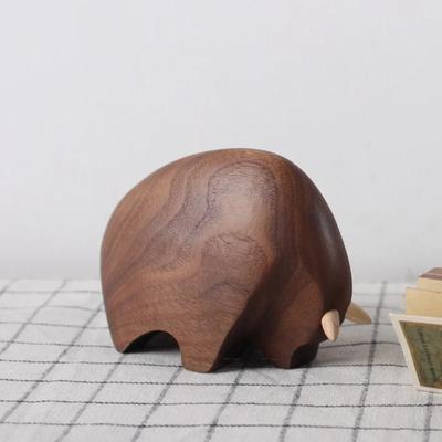 Nordische minimalistische Walnuss-Handpuppe, Stierkampf-Tierornamente, kreatives Heimwerken, Holzspielzeug für Kinder, Geburtstagsgeschenk