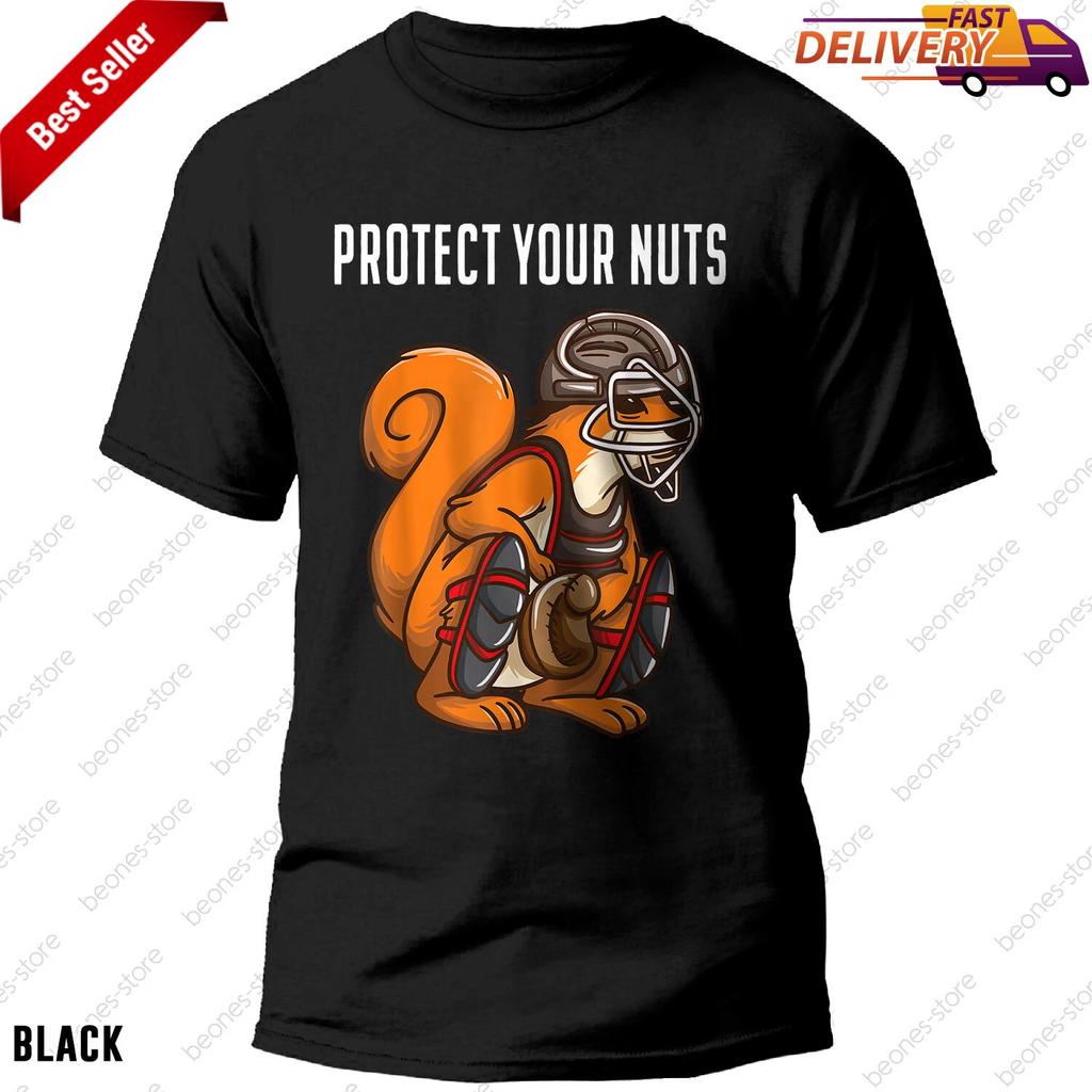 Funny Squirrel Lover Baseball Catcher Animal Lover Tee, Baseball Lovers T-shirt