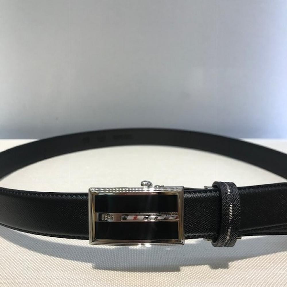 

Daks Black Square Check Buckle Leather Auto Belt Dbbe2e990 Single option