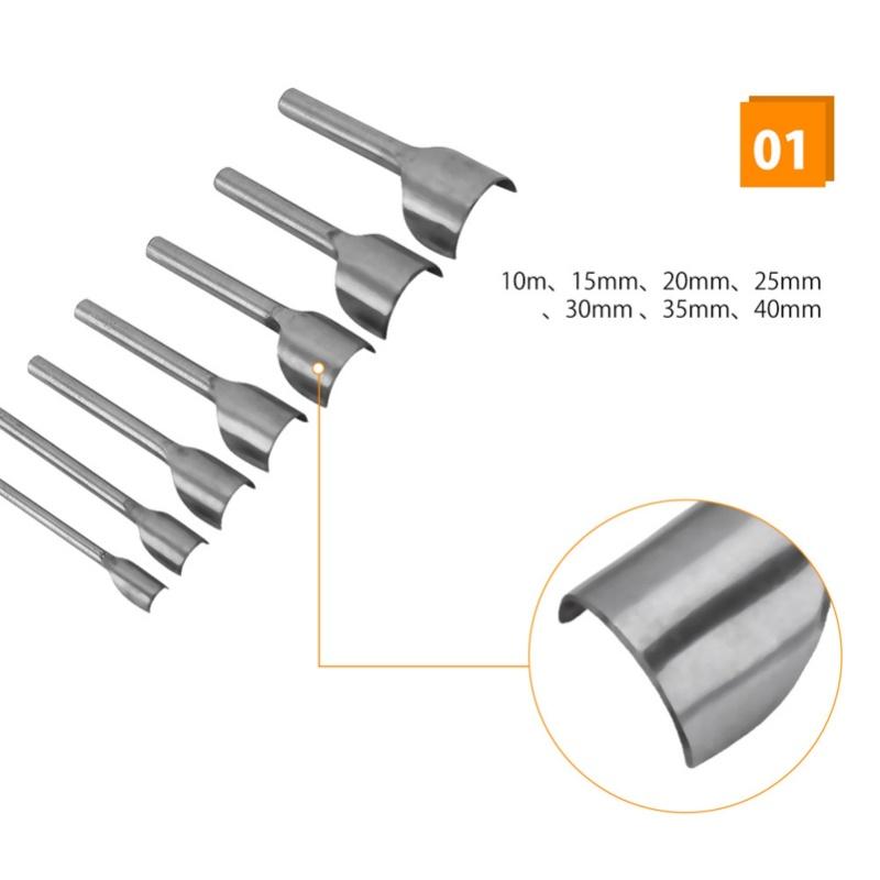 7ks Sada DIY Kožené Řemeslo Půlkruhový Děrovač Řezačka Konců Pásků Pro Domácí Kožené Šití(10-40 mm)