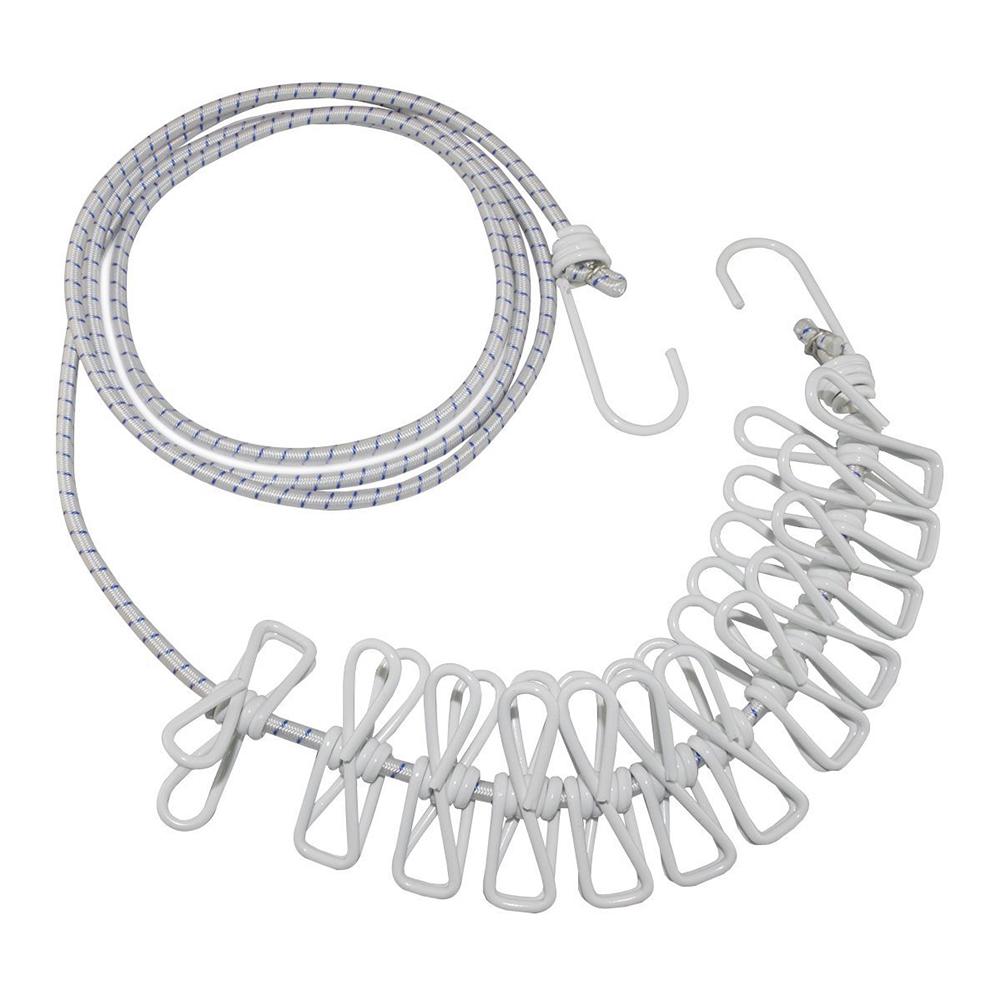 

Зажимы для вешалок для брюк Стирка белья с веревкой для сушки белья 12 белый