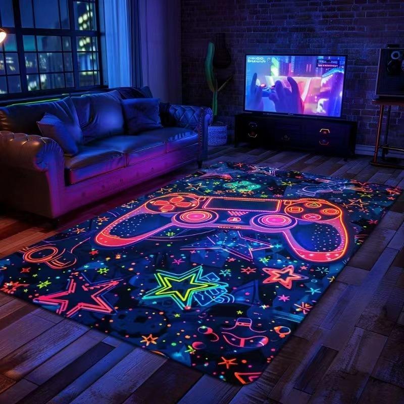 Teppich Spielkonsolen-Controller Persönlichkeitsteppich Gaming Esports Cool Schlafzimmer Wohnzimmer Teppich Spielzimmer Bodenmatte Heimdeko