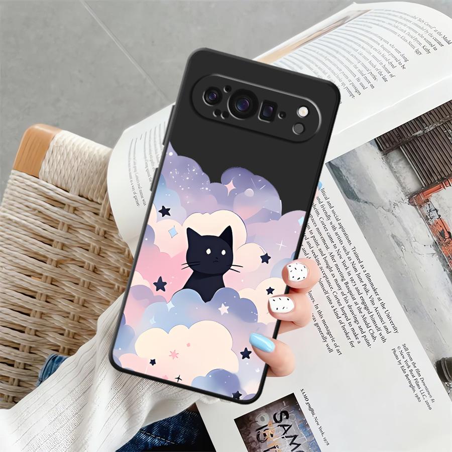 

Черный кот Звездная ночь Чехол для Google Pixel 8a 6a 9a 6 7 8 Pro 10 9 Pro XL 7a Funda Чехол для телефона Google Pixel 6 Pro
