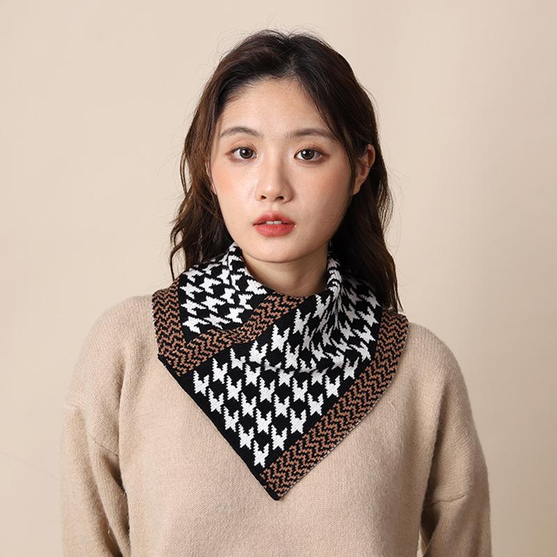 Autumn And Winter Unisex Knitted Scarf For Warmth And Neck Protection, Fake Collar For Convenient Head And Neck Covering, Lazy Scarf Triangle Scarf