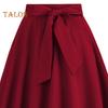 Women Mini Skirt High Waist Lace-up Bowknot Decor Short Skirt Solid Color A-Line Skate Skirt Leisure Daily Wear
