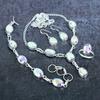 Mystic Rainbow Topaz Gemstone Handmade 925 Sterling Silver Jewelry Set E8p68