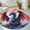 1pc fantasy dragon design rug home carpet non slip office decor gift living room bedroom