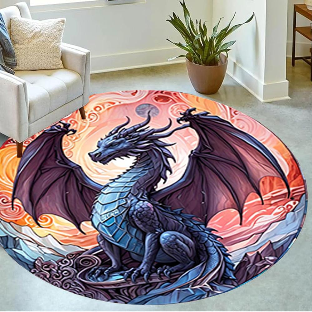 1pc fantasy dragon design rug home carpet non slip office decor gift living room bedroom