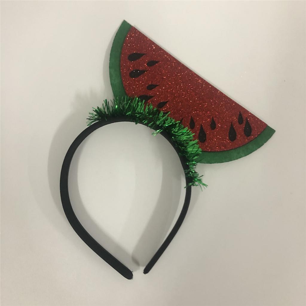 Hawaiian Tropical Fruit Theme Headpiece Vacation Hairhoop with Glittering Powder for Party Enthusiasts and Summer Lover