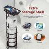 Toilet Paper Holder Stand Tissue Paper Roll Dispenser with Shelf for Bathroom Storage Holds Reserve Mega RollsBronze