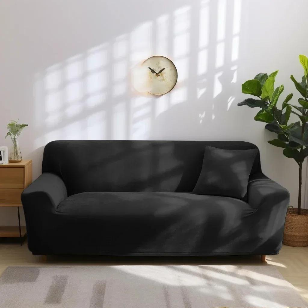 Winter Thick Sofa Covers Soft Velvet Slipcovers Furniture Protector Thick Couch Covers Washable For 1/2/3/4 Seater Living Room