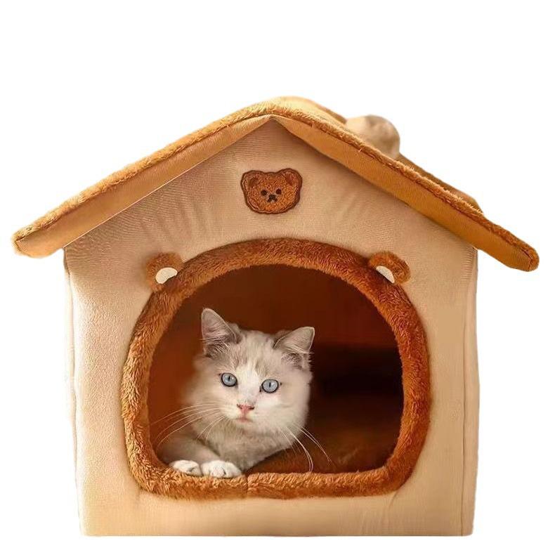 Four Seasons Universal Dog Bed: Washable, Warm, Large, Pet House-Shaped Bed for Dogs and Cats.