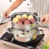 Thickened Steamer Pot Stainless Steel Cooking Pot Durable Noodles Pot  Kitchen Cookware
