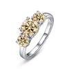 JoyceJelly S925 Silver Colors Moissanite Ring 2CT 4CT Total Full Moissanite Diamond Jewelry For Wedding Engagement Gift